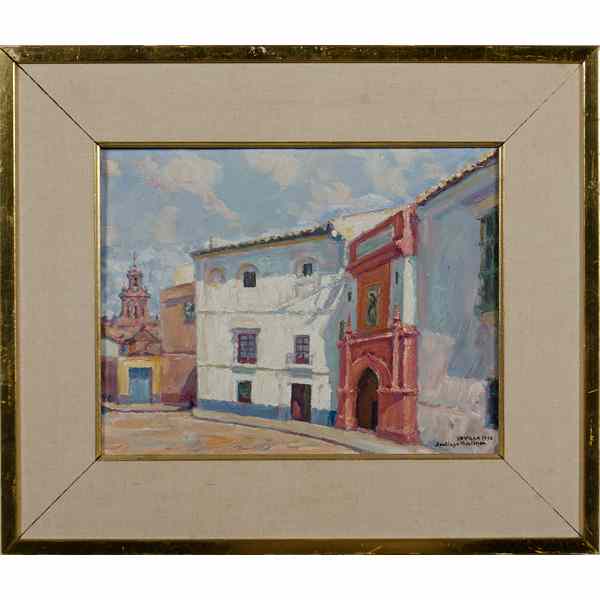 Appraisal: Santiago Mantinez Spanish - Sevilla Oil on board a fine