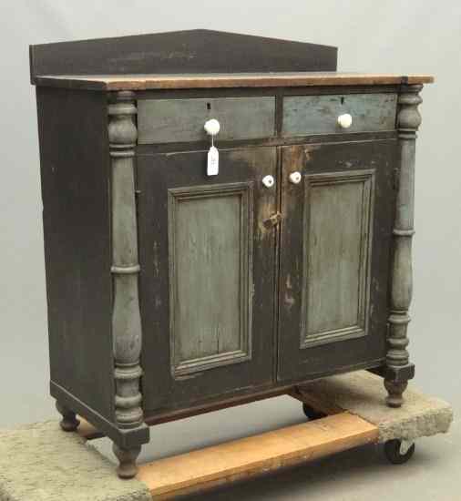 Appraisal: th c painted two drawers over two doors jelly cupboard