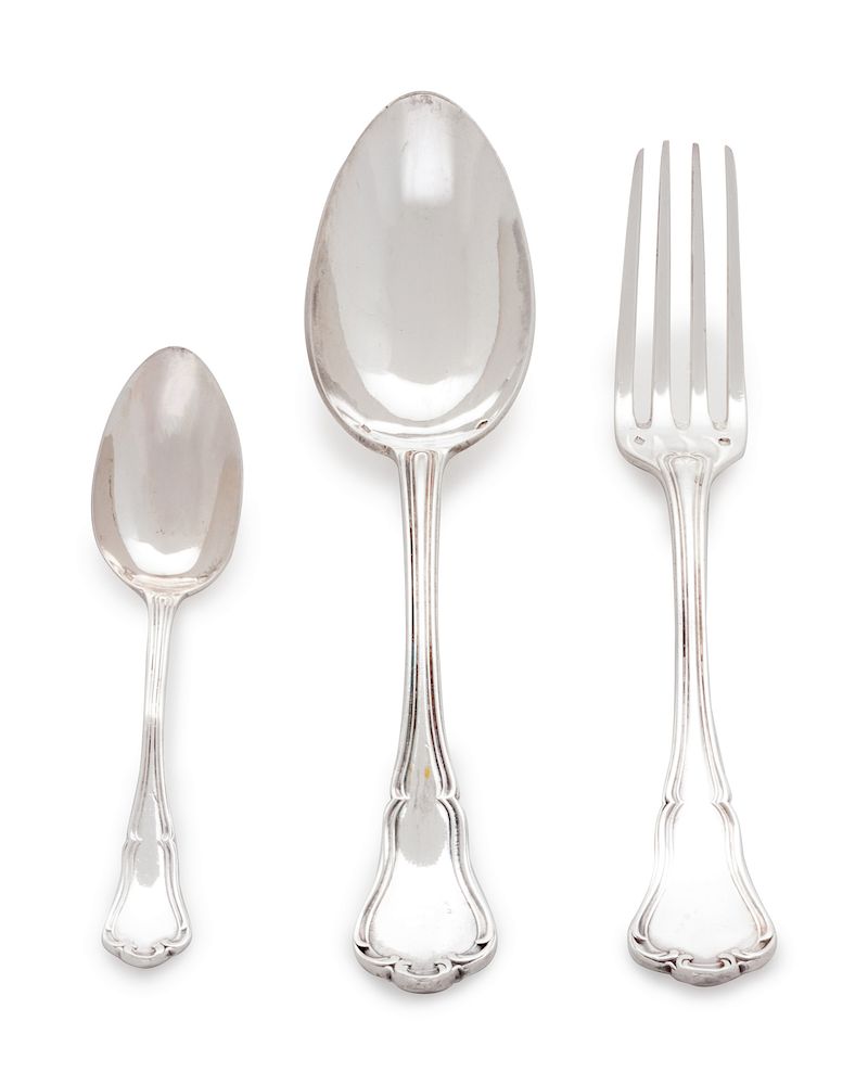 Appraisal: A French Partial Flatware Service Pierre Queille Paris comprising serving