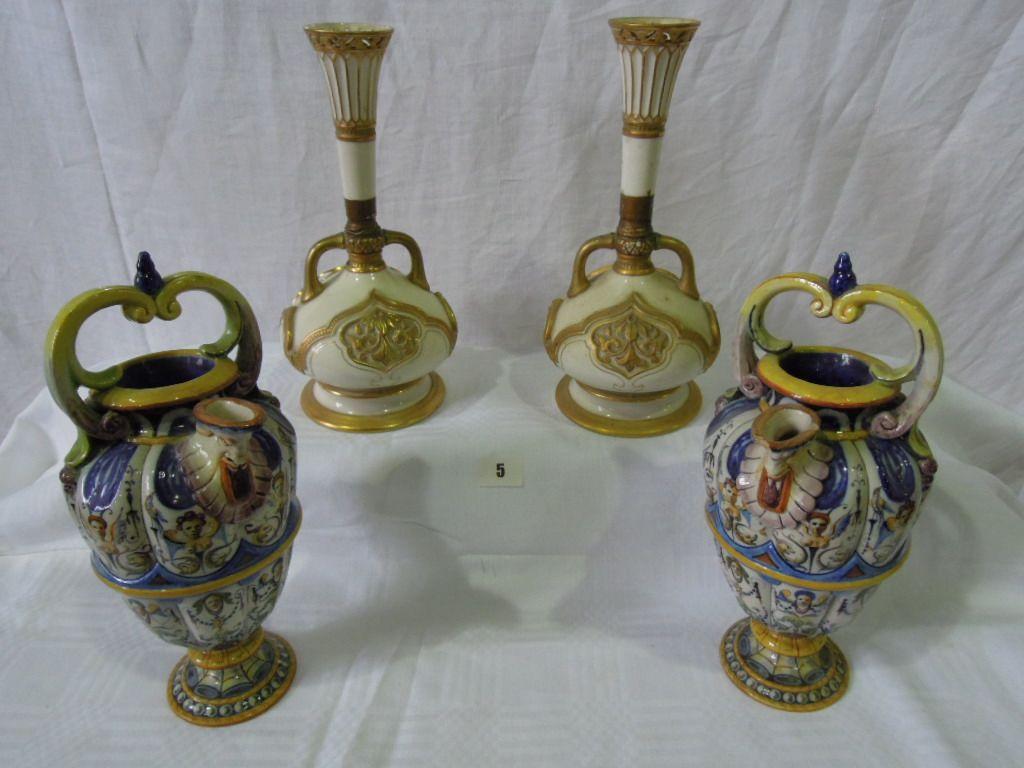 Appraisal: A pair of late th century ivory ground Royal Worcester