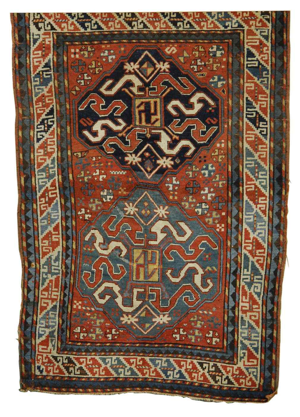 Appraisal: ORIENTAL RUG CLOUD BAND KAZAK ' x ' '' Two