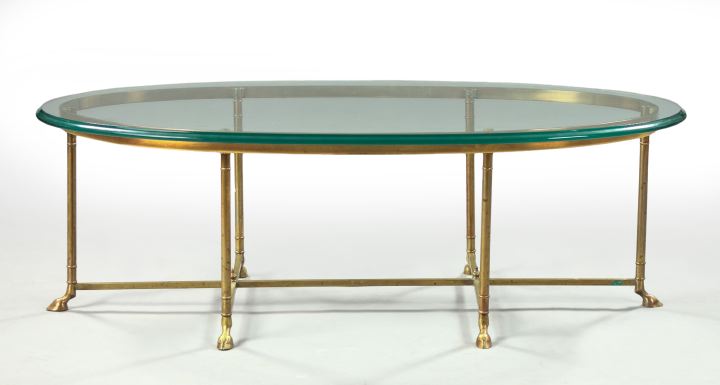 Appraisal: Continental Gilt-Brass and Glass Cocktail Table early th century in