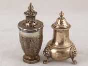 Appraisal: An unusual early Victorian silver pepper of vase form with