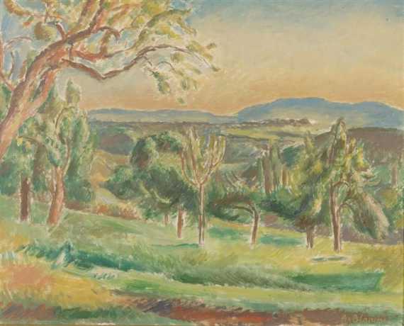 Appraisal: WHITET ALEXANDRE Pforzheim - Geneva Landscape with trees Oil on