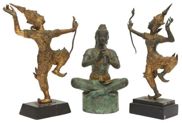 Appraisal: lot of Figural bronze sculpture group thc including Balinese dancers