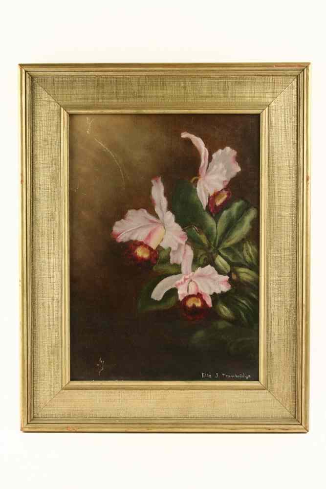 Appraisal: OOC - Pink Lilies by Ella J Trowbridge signed lower