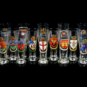 Appraisal: A Collection of Beer Glasses each featuring a hand painted