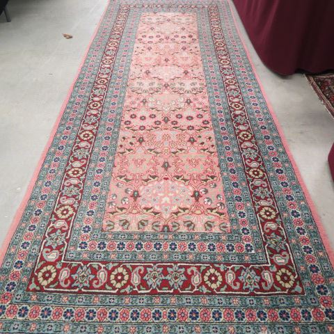 Appraisal: Tabriz Persian Handmade Runner elegant floral on light salmon field