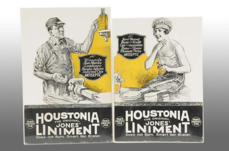 Appraisal: Lot of Cardboard Houstonia Liniment Signs Description s to s