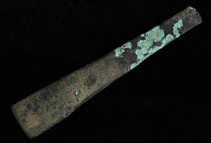 Appraisal: EARLY MESOPOTAMIAN BRONZE AX WITH CUNEIFORM INSCRIPTION in Provenance Property