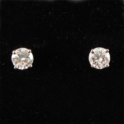 Appraisal: A pair of diamond stud earrings The brilliant cut diamonds