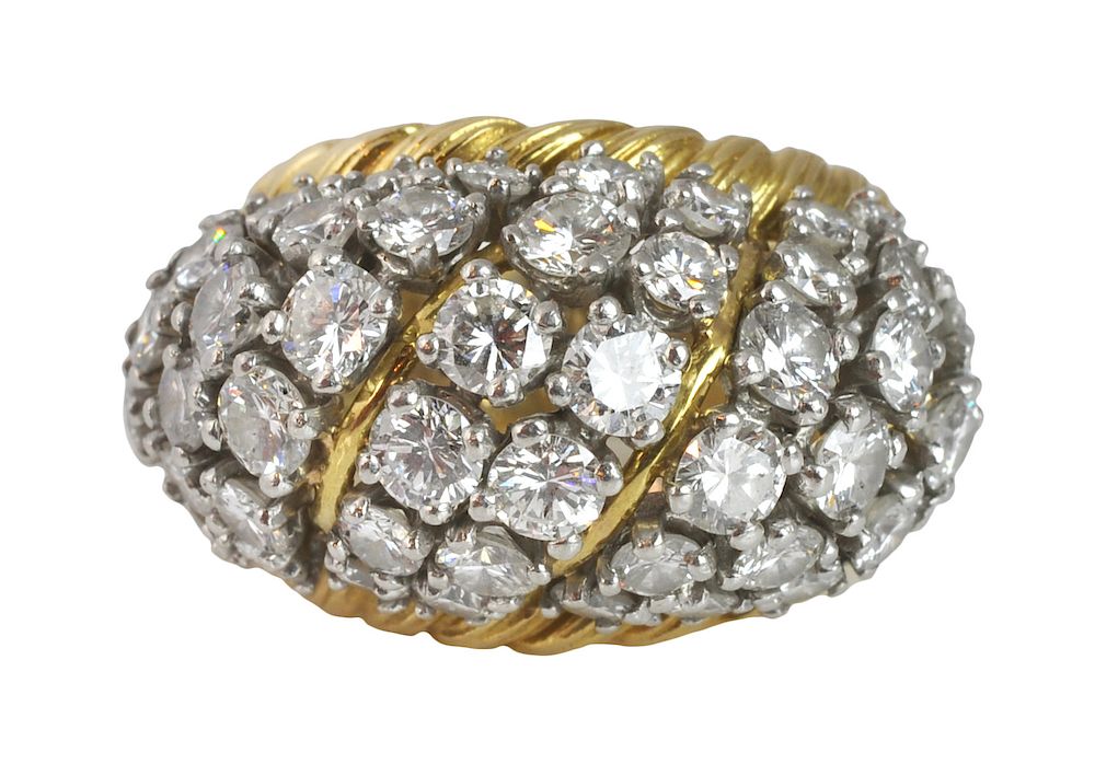 Appraisal: Ladies Kt Yellow Gold Diamond Dome Ring Ladies kt yellow