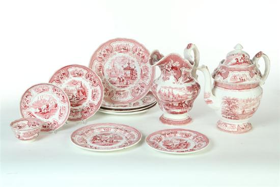 Appraisal: LARGE SET OF RED STAFFORDSHIRE English th century Red transfer