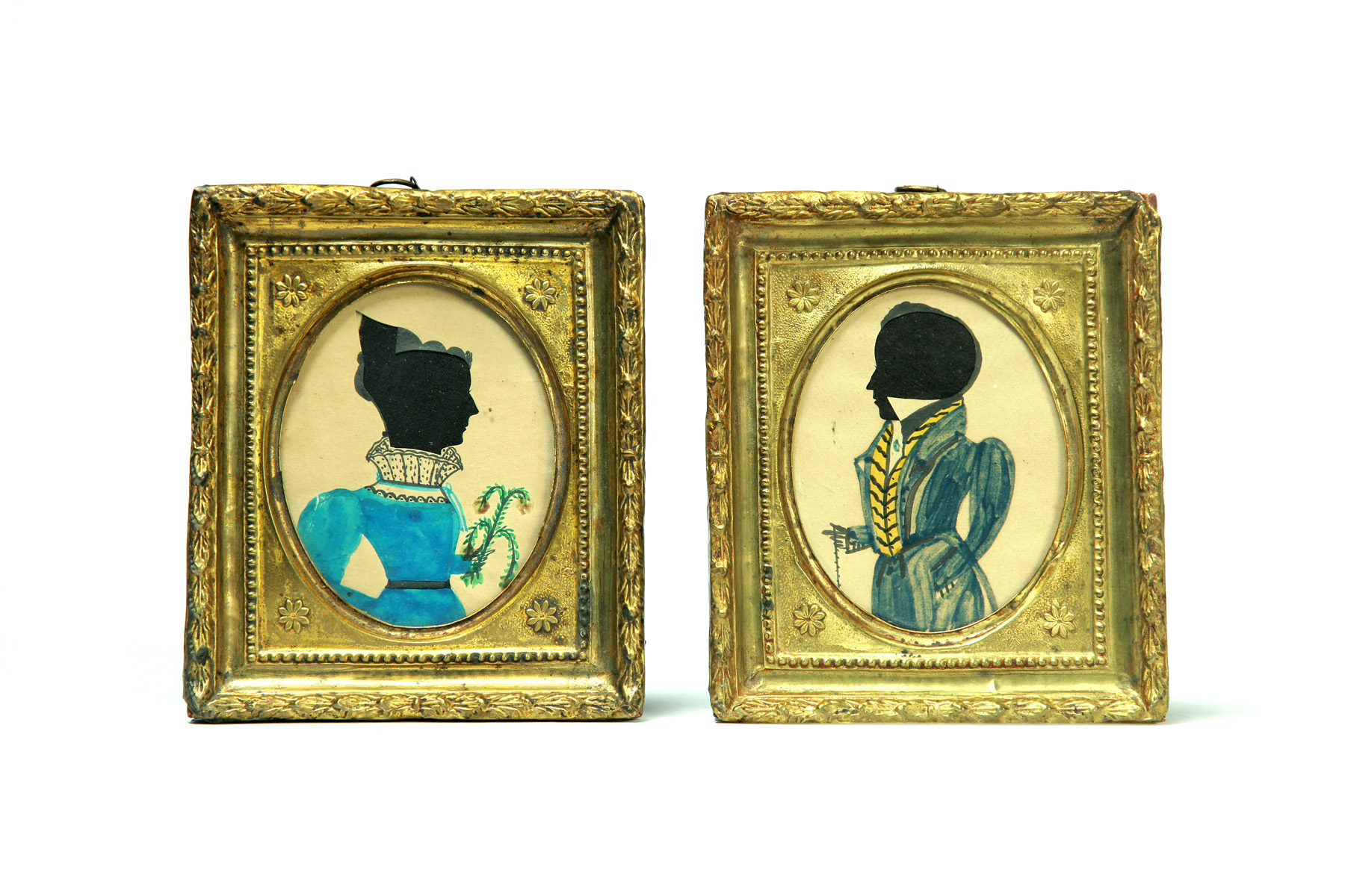 Appraisal: TWO SILHOUETTES ATTRIBUTED TO THE PUFFY SLEEVE ARTIST NEW ENGLAND