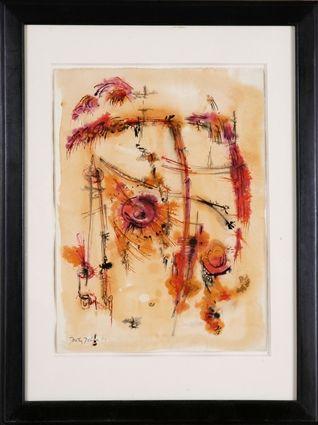 Appraisal: DOROTHY DEHNER - OSMOS Ink and watercolor and wash on