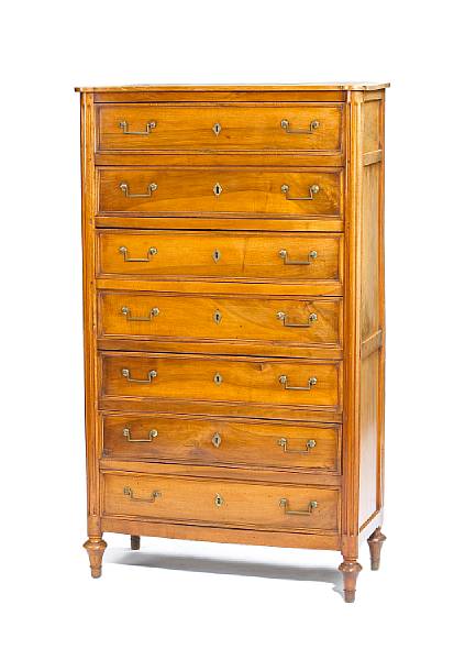 Appraisal: A Louis XVI fruitwood semainier late th century The rectangular