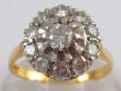 Appraisal: A yellow metal tests carat gold diamond cluster ring estimated