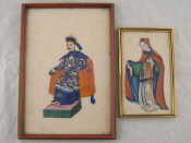 Appraisal: Two Chinese paintings on rice paper one an official the