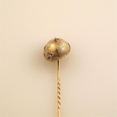 Appraisal: A Victorian gold stick pin formed as a Jockey's cap