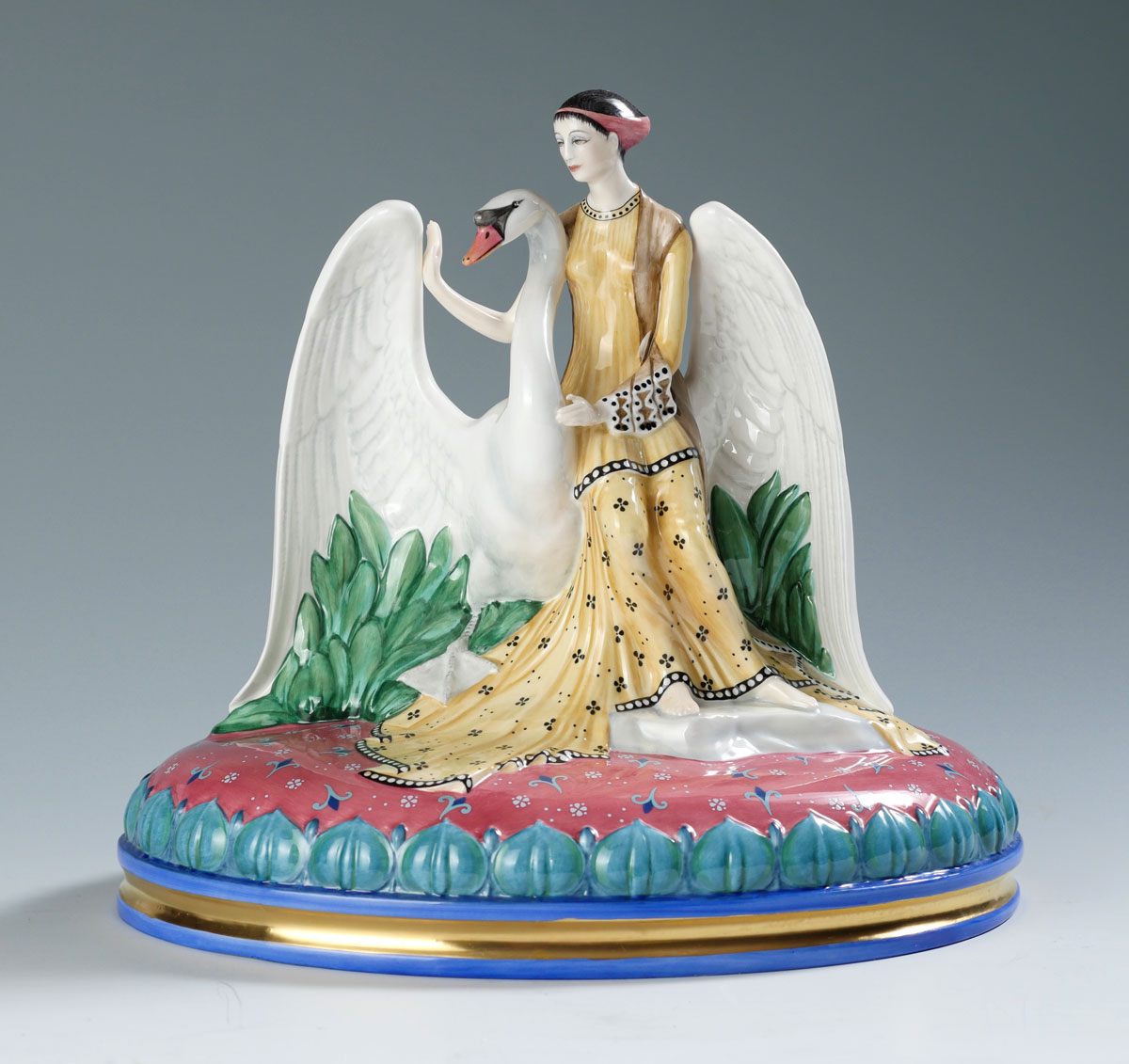 Appraisal: ARTIST SIGNED ROYAL DOULTON MYTHS MAIDENS ''LEDA AND THE SWAN''