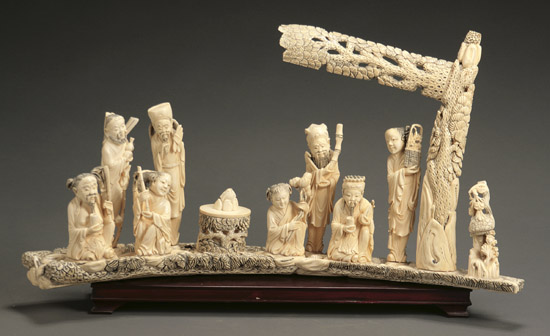 Appraisal: Chinese Ivory Group of the Eight Immortals Mid- th Century