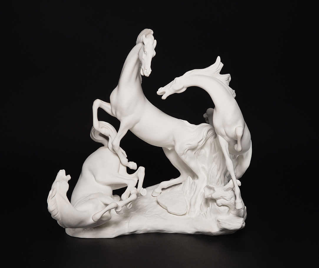 Appraisal: LLADRO FIGURAL GROUP HORSES' GROUP IN WHITE Spain late th