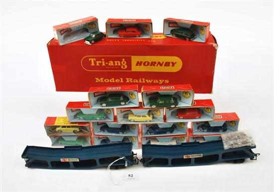 Appraisal: TRIANG HORNBY R ARTICULATED CARRIER WITH DETACHABLE BOGIE AND X