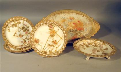 Appraisal: Group of Doulton Burslem ivory ground porcelain late th century