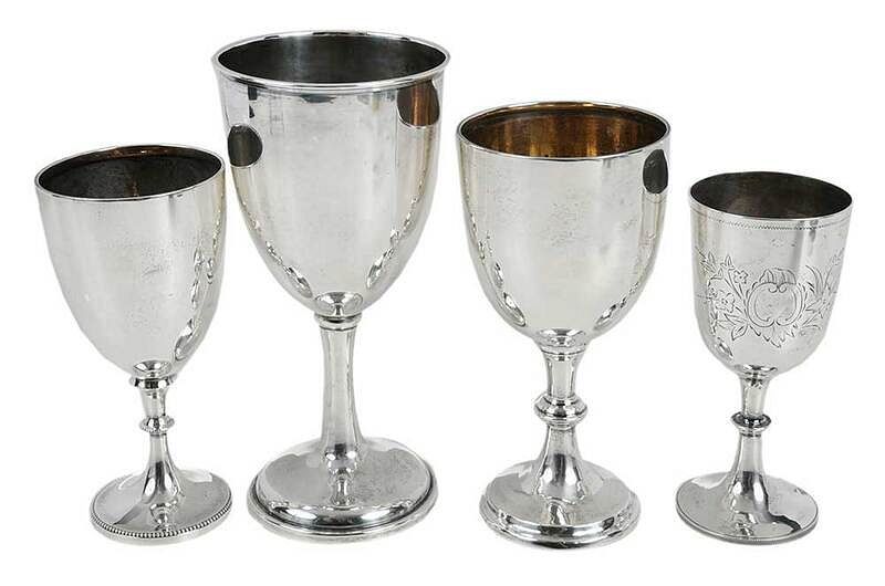 Appraisal: Four English Silver Goblets Sheffield and London late th early