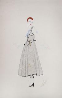 Appraisal: Gouache Erte Ert French Russian - Lendel Dress No gouache