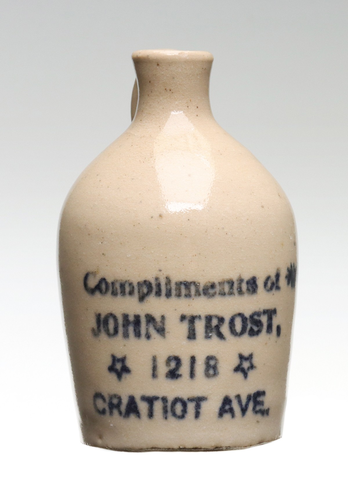 Appraisal: JOHN TROST DETROIT MICHIGAN STONEWARE MINI JUG