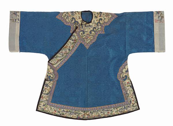 Appraisal: A blue silk gauze brocade lady's summer coat th Century