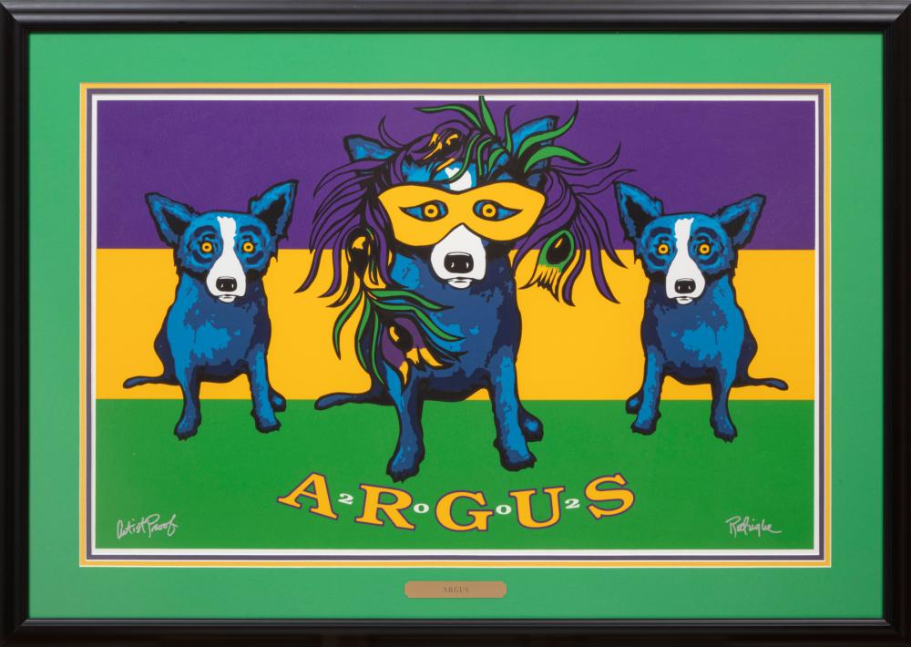 Appraisal: George Rodrigue American Louisiana - Argus silkscreen signed lower right