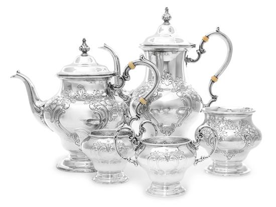 Appraisal: Sale Lot An American Silver Five-Piece Tea and Coffee Set