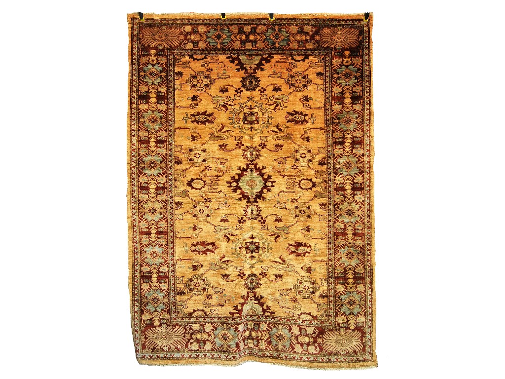 Appraisal: Indian Pakistan rug small carpet with Agra design modern