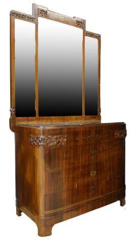 Appraisal: Italian Art Nouveau Stile Floreale rosewood commode attributed to Carlo