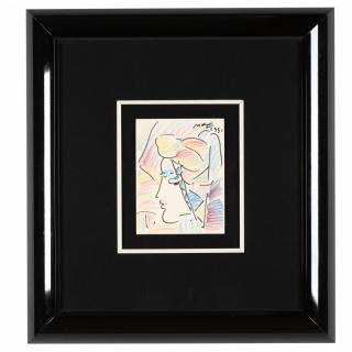 Appraisal: Peter Max American German b Portrait in Profile crayon and