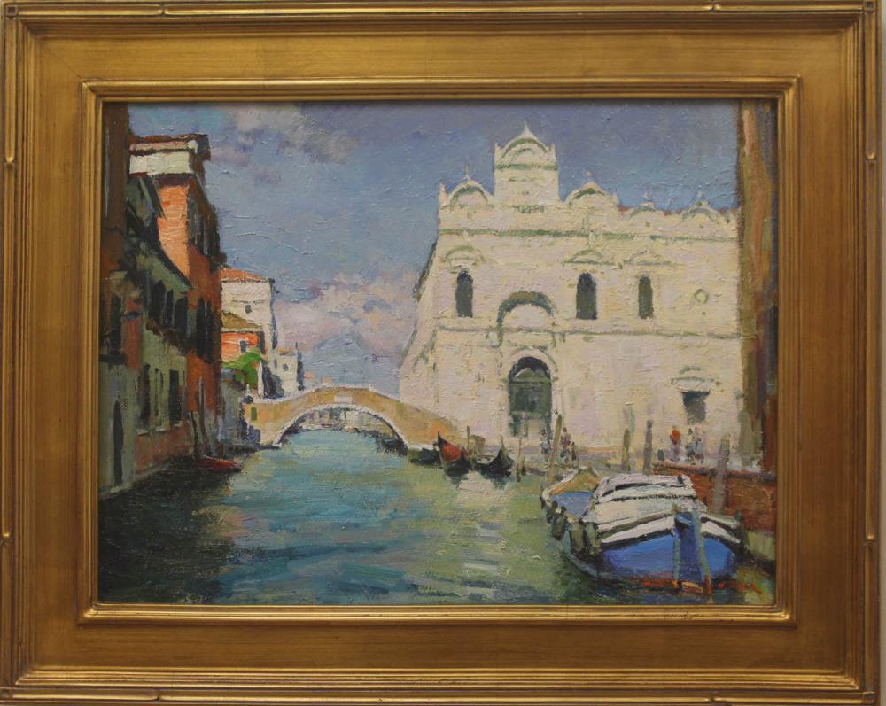 Appraisal: NICK STOQ United States st century oil on board Venice