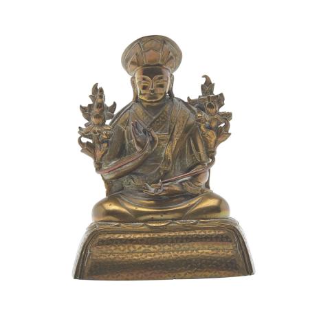 Appraisal: Gilt Bronze Figure of a Lama Tibet th th Century