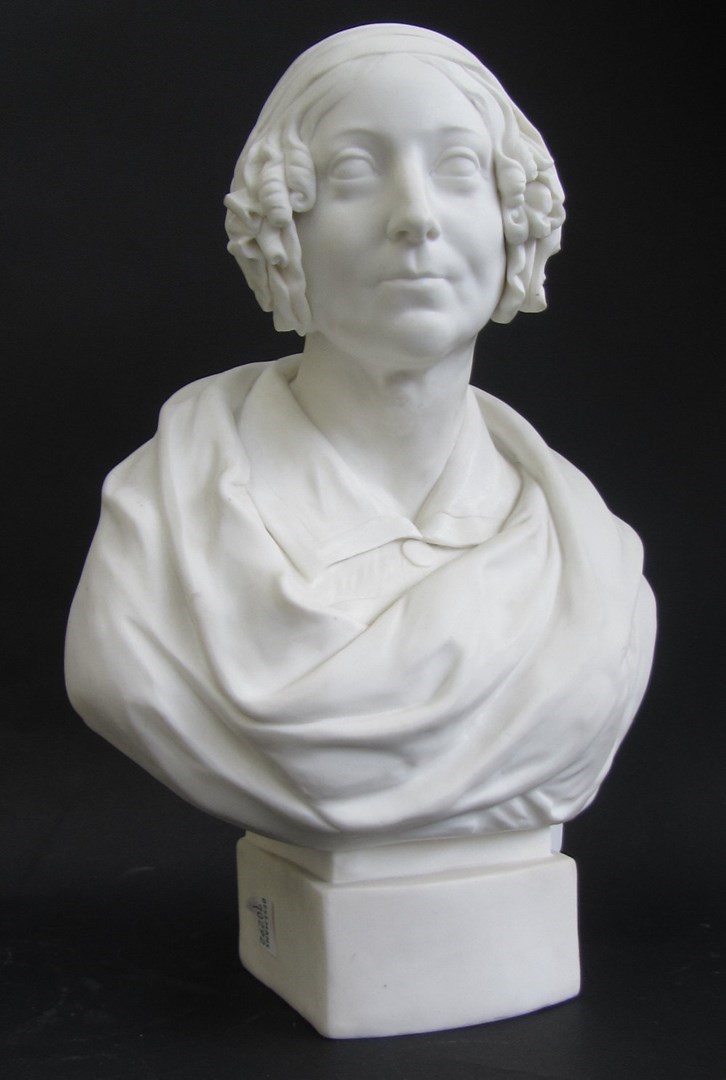 Appraisal: A parian bust of 'Harriet Martineau' on a shaped plinth