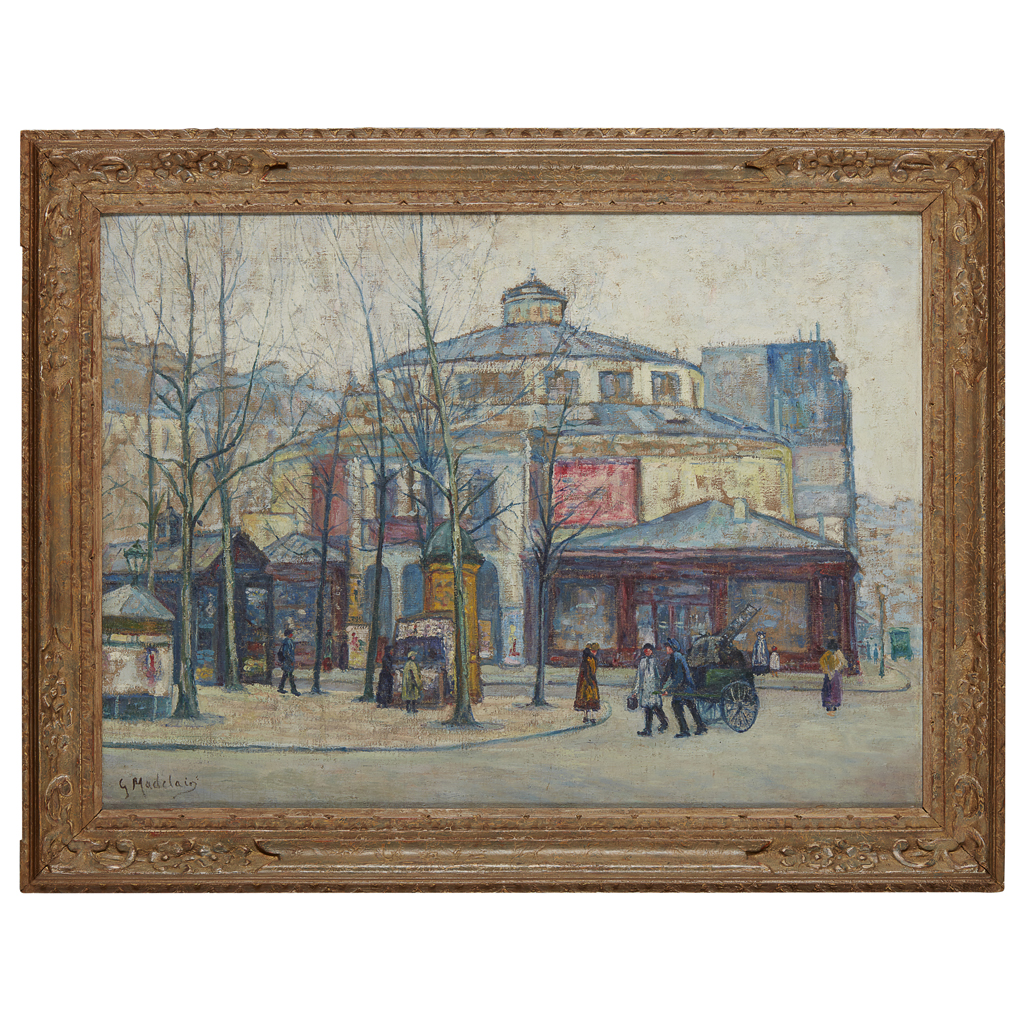 Appraisal: GUSTAVE MADELAIN FRENCH - CITY SCENE IN WINTER signed oil