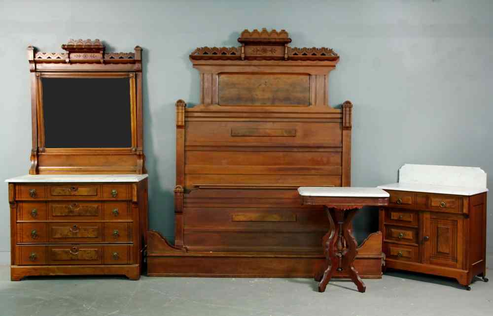 Appraisal: BEDROOM SUITE - -Pc Marble Top American Eastlake Victorian Bedroom