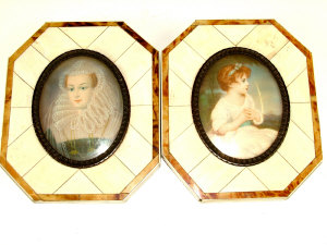 Appraisal: A Pair of Contemporary Reproduction Portrait Miniatures one 'The Age