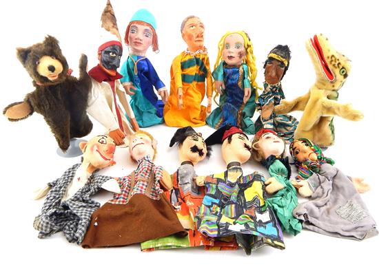 Appraisal: th C hand puppets including Anna Marita and Guignol type