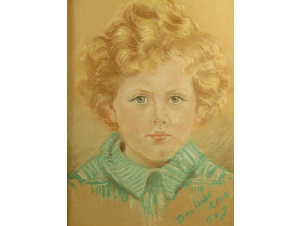 Appraisal: Dora Webb Head and shoulders portrait pastel and crayon signed