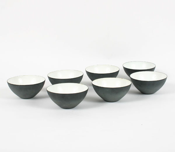 Appraisal: Herbert Krenchel for Krenit Denmark set of white enamel bowls