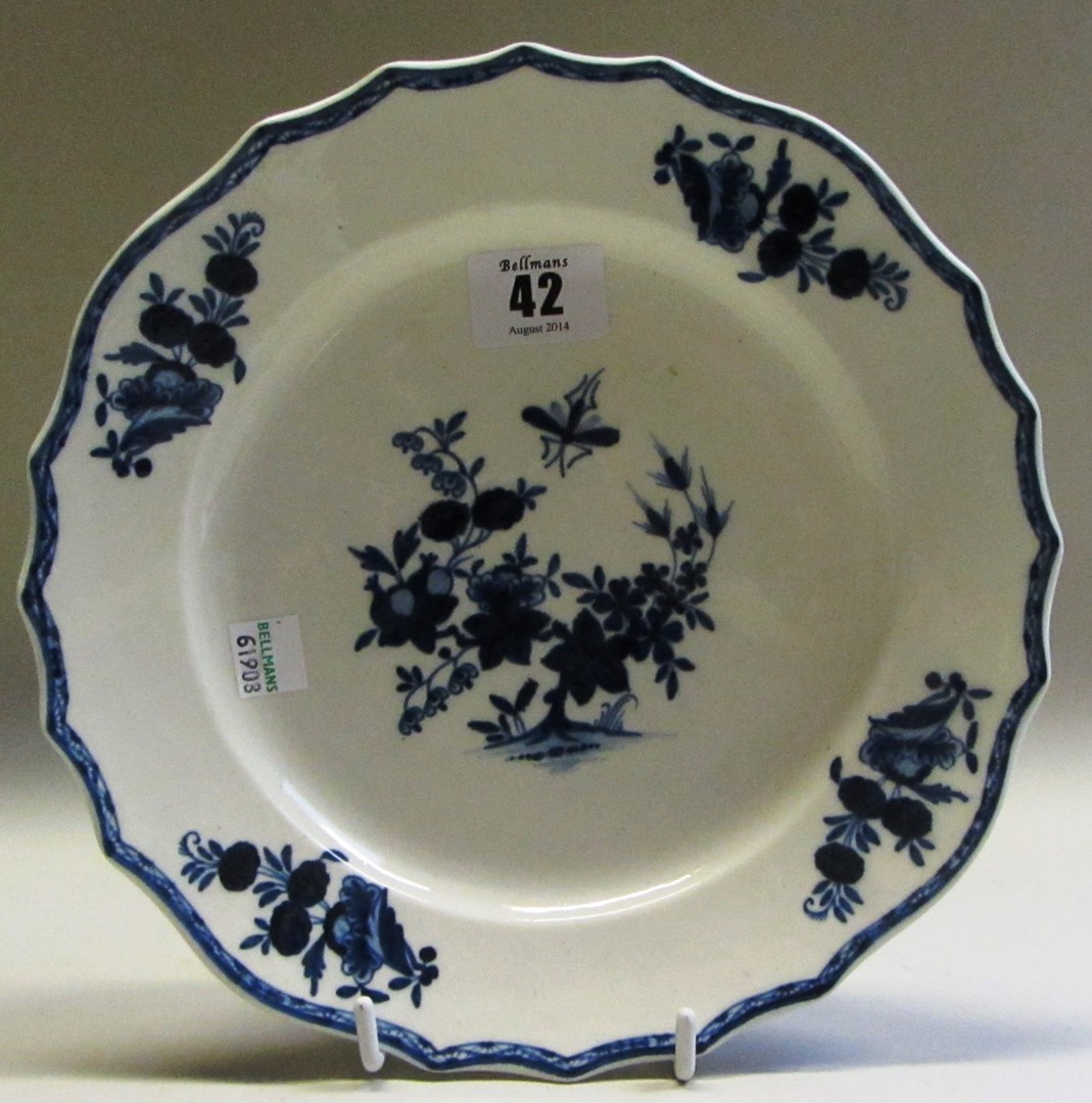 Appraisal: A Tournai blue and white plate circa painted in the