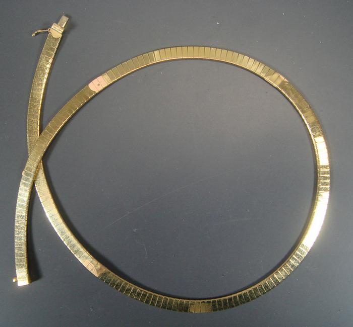 Appraisal: K YG choker necklace marked Italy dwt Estimate -