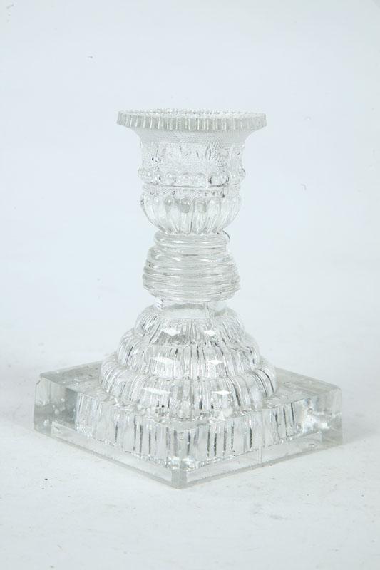 Appraisal: LACY GLASS CANDLESTICK Boston Sandwich Glass ca - Pressed lacy