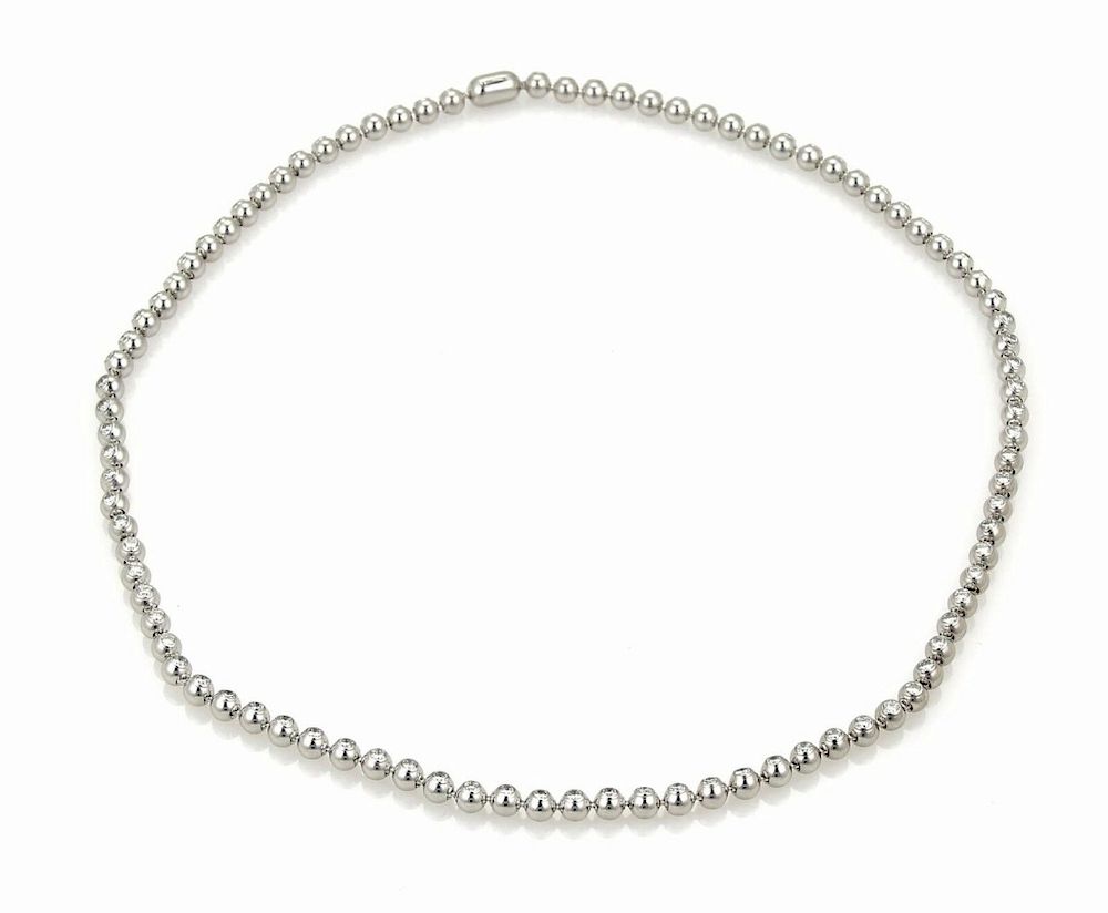 Appraisal: Cartier ct k Beaded Tennis Necklace Cartier ct Diamond k